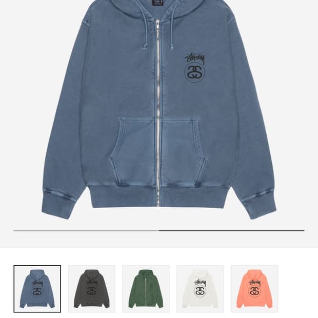 Stussy Stock Link Zip Hoodie Pigment Dye