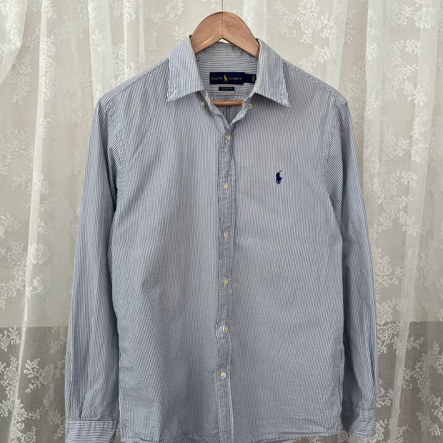 M) 폴로 랄프로렌 클래식핏 스트라이프 셔츠 블루