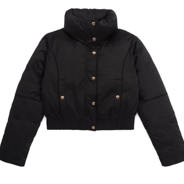 미스치프 크롭 퀄티드 파카 숏패딩