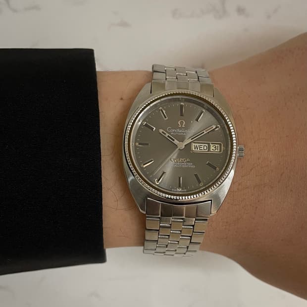 오메가 컨스틸레이션 크로노미터 메탈릭그레이 빈티지 오토매틱 시계