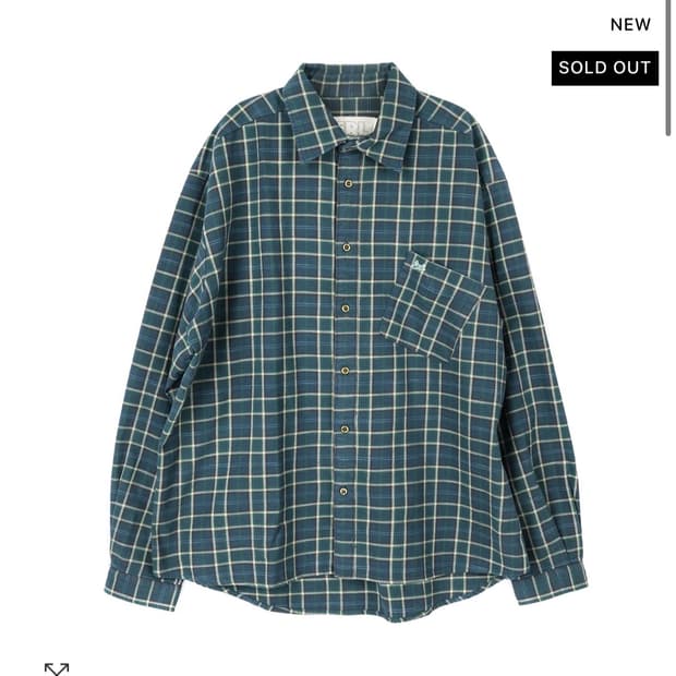 erl 이알엘 플레이드 그린 오버셔츠 L