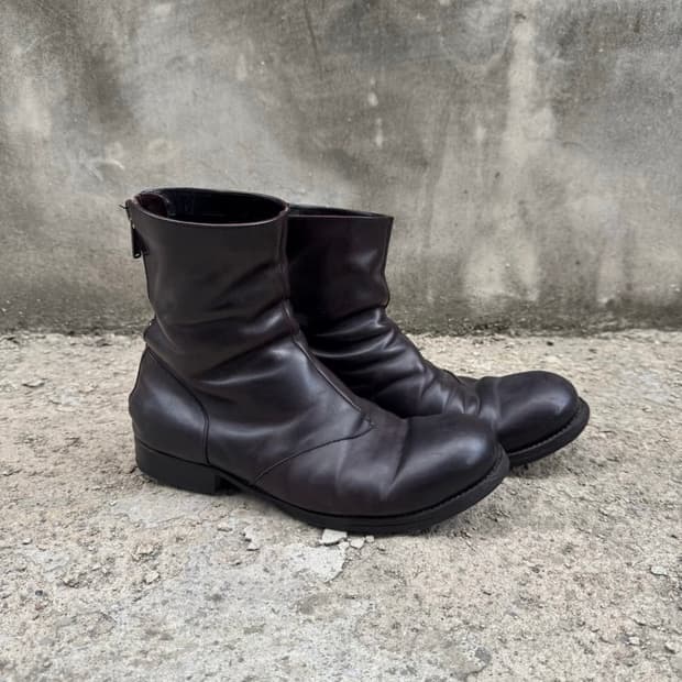 10sei0otto back zip leather boots