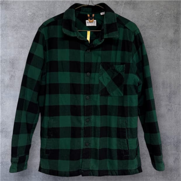 팀버랜드 타탄체크 쉐르파 자켓