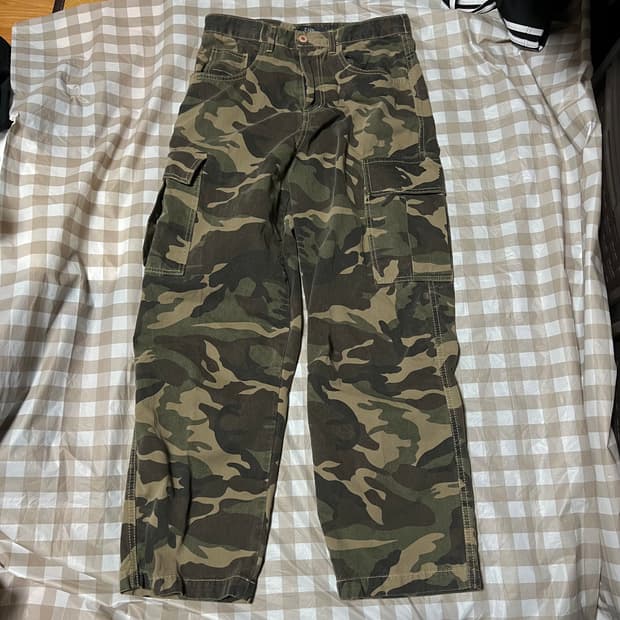 EARN 밀리터리 카고팬츠 L 빈티지 카모 국방색