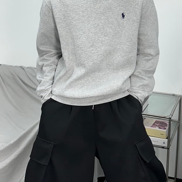 폴로 랄프로렌 블랙포니 그레이 맨투맨 L