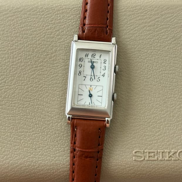 Seiko 세이코 쿼츠 노이에 듀얼 타임 렉탱글 1996
