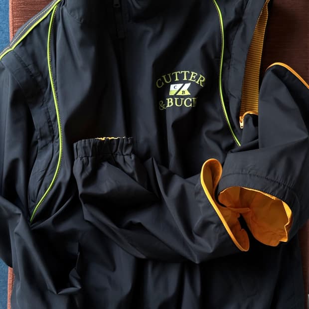 6way design washed poly zip parka