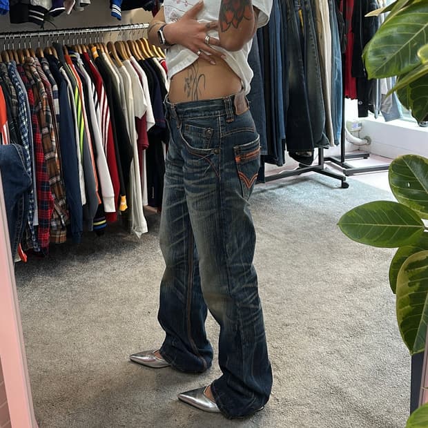 에드윈 424XVS 빈티지 워싱 데님 팬츠(28)