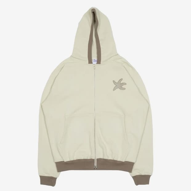 TCM line hooded zip-up (brown)