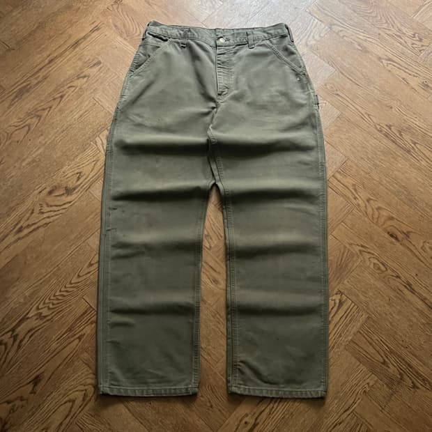 [35]칼하트 USA 빈티지 페인팅 모스그린 카펜터 워크 팬츠 M3