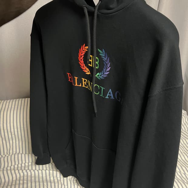 발렌시아가 레인보우 월계수  후드티