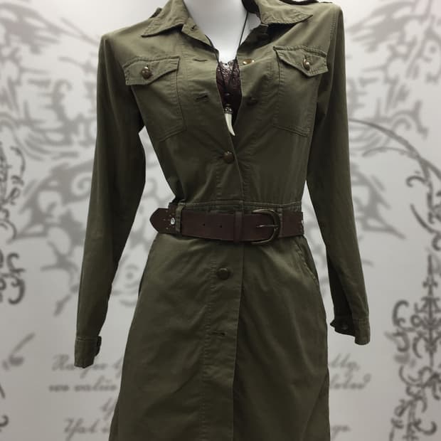 Y2K khaki button dress