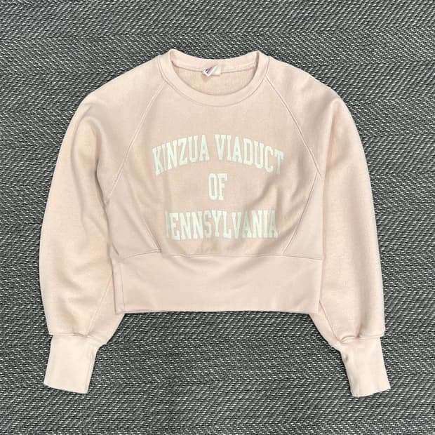 프릭스스토어 체스트 프린팅 크롭 맨투맨 v1154