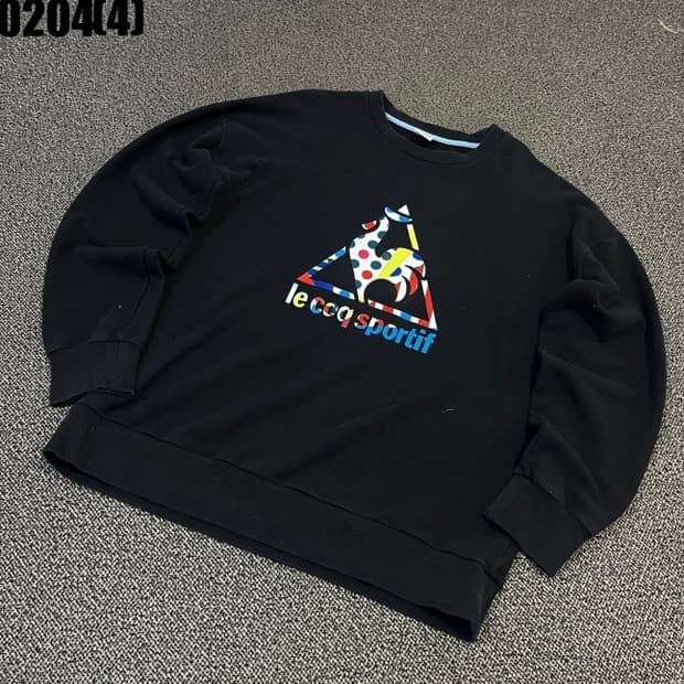 [105XL] 르꼬끄 스포르티브 블랙 프린팅 맨투맨 티셔츠 0204(4)