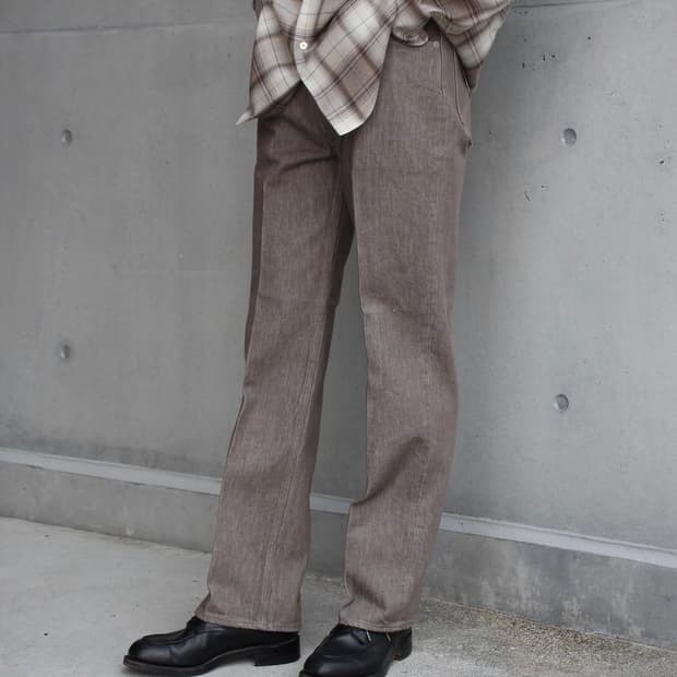 오라리 하드 트위스트 브라운 데님 5P 팬츠 모카 브라운 - 23AW