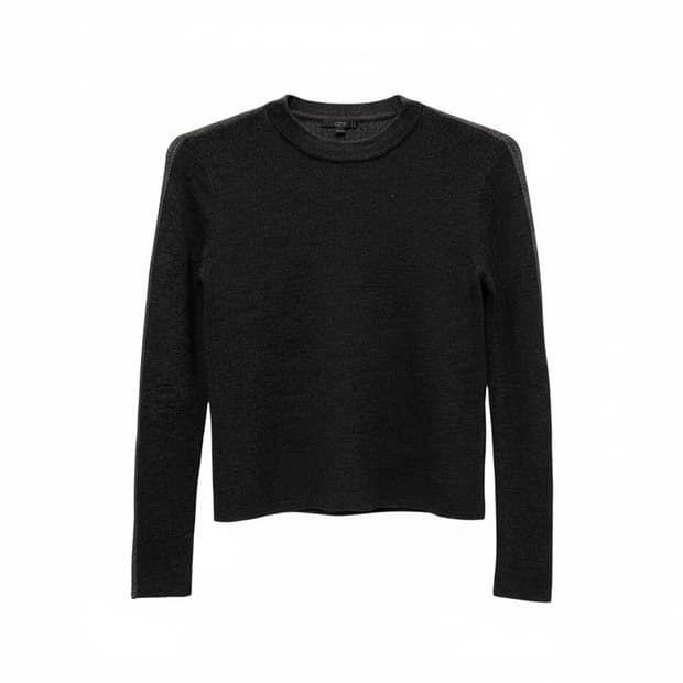 코스 더블 페이스 울 니트 세미크롭 디테일 블랙/차콜