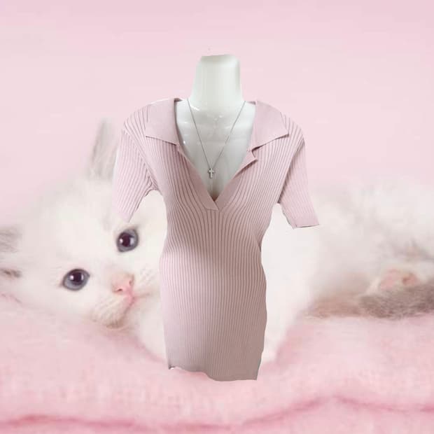 딸기우유 골지니트 원피스🍓