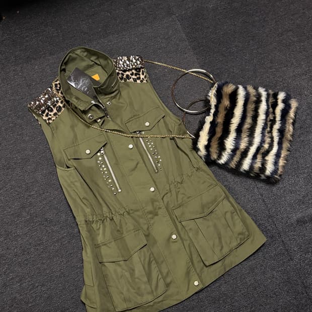 Gyaru Y2K Leopard vest skirt