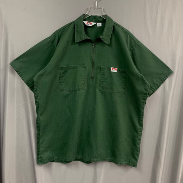 XL 벤 데이비스 반집업 더블 포켓 반팔 셔츠