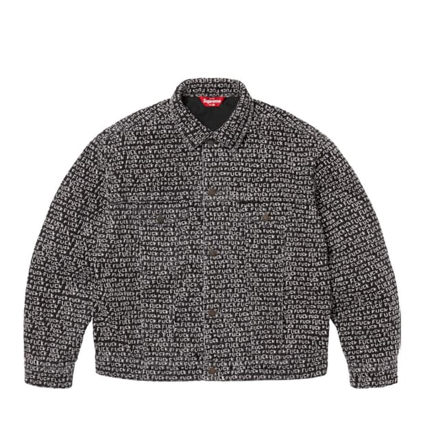 슈프림 퍽 스티치 데님 트러커 자켓 블랙