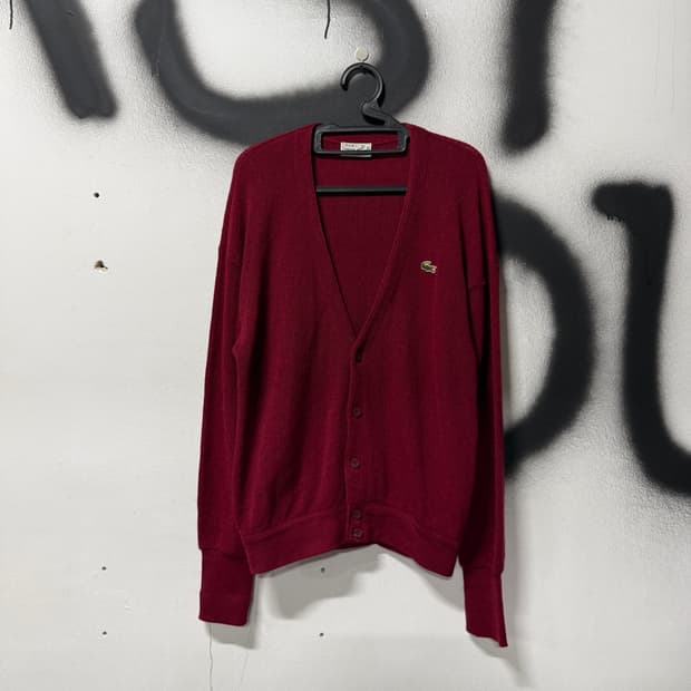 라코스테 서광 버진 울100% 원 포인트 가디건
