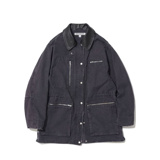 파르티멘토 우먼 워시드 데미지 코어 코트 차콜