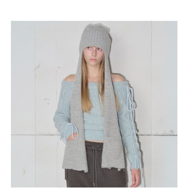 타입서비스 Pocket Muffler Beanie [Grey]