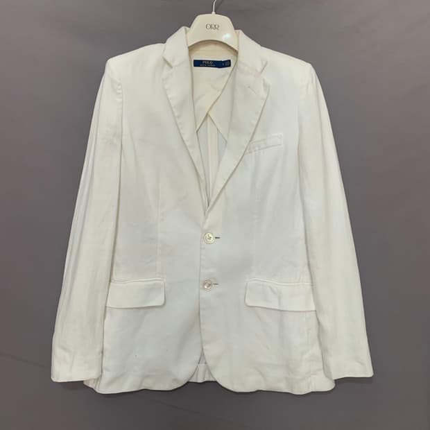 6 폴로랄프로렌 여성 린넨 화이트 블레이저 자켓