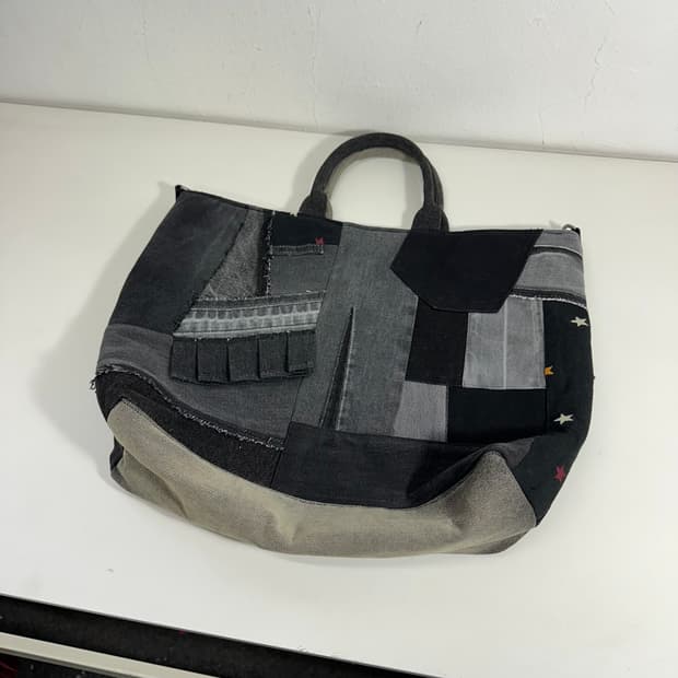 OS 빈티지 패치워크 데님백