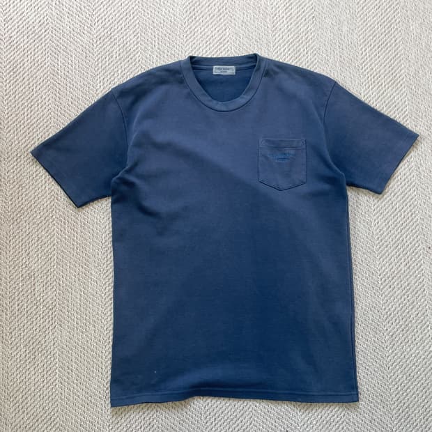 간사이 야마모토 와플 네이비 반팔티셔츠 