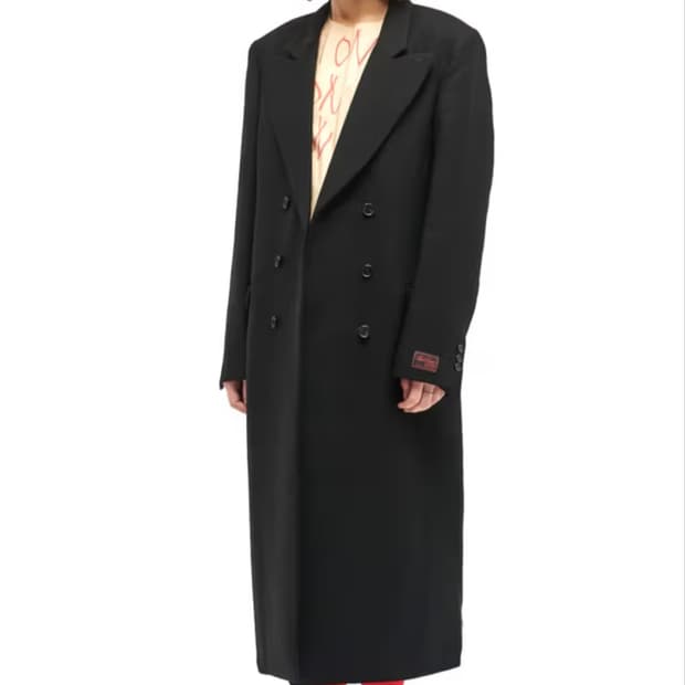 라프시몬스 23ss 더블코트 블랙 48 새제품