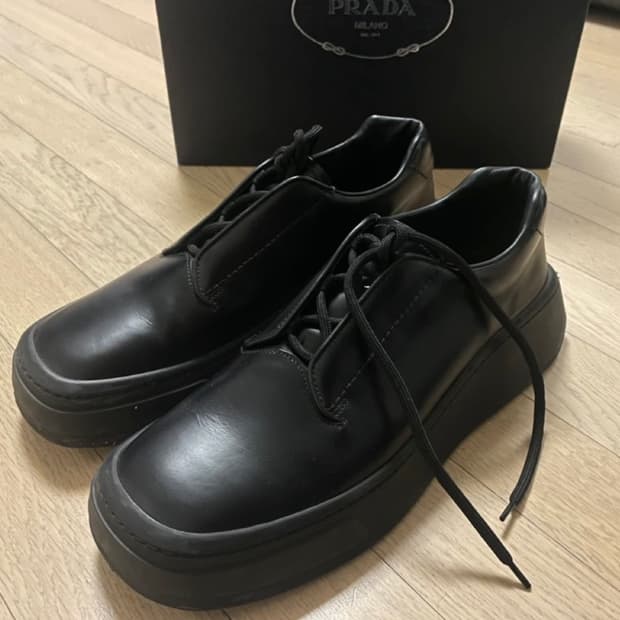 [프라다/더비] 블랙 브러시드 레더 / 9 size