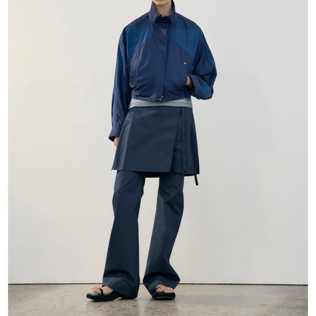 로우클래식 레이어드 스커트 팬츠 네이비