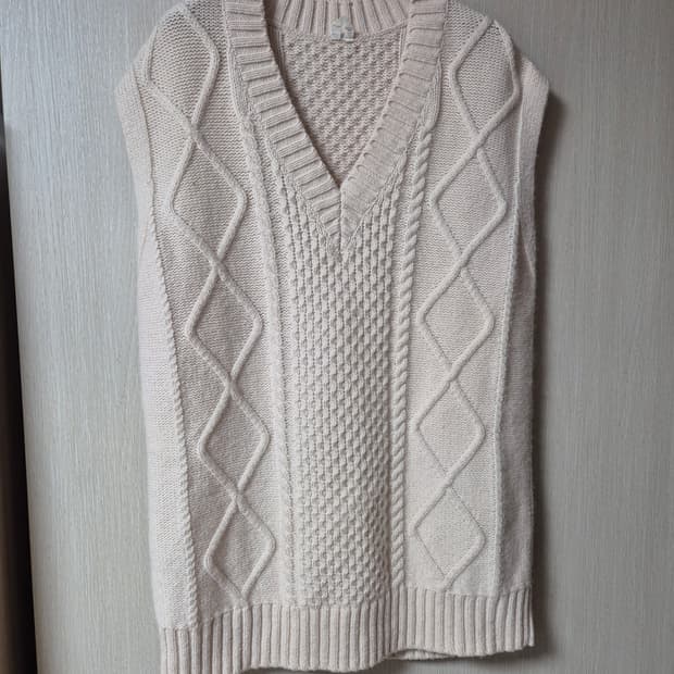 아르켓 케이블 니트 베스트 오버핏 조끼 xs