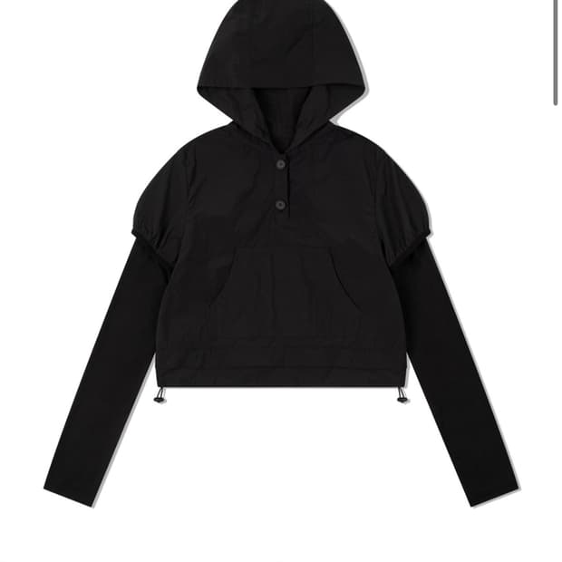 미세키 서울 Button hoodie crop jacket BLACK