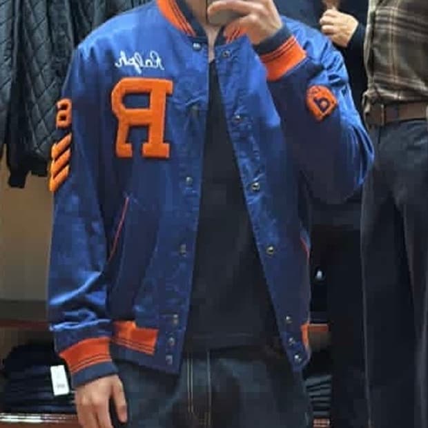 폴로 랄프로렌 새틴 레터맨 자켓 satin letterman