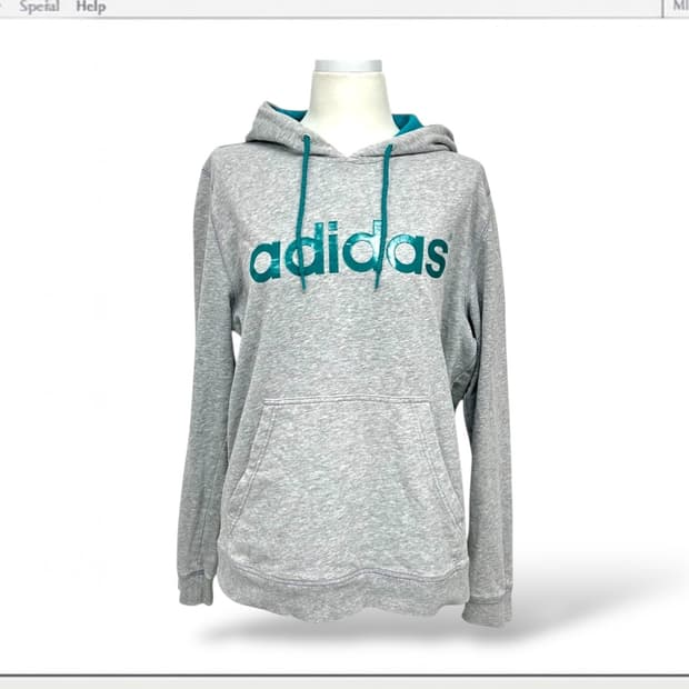 Adidas logo hoodie in heather grey 
