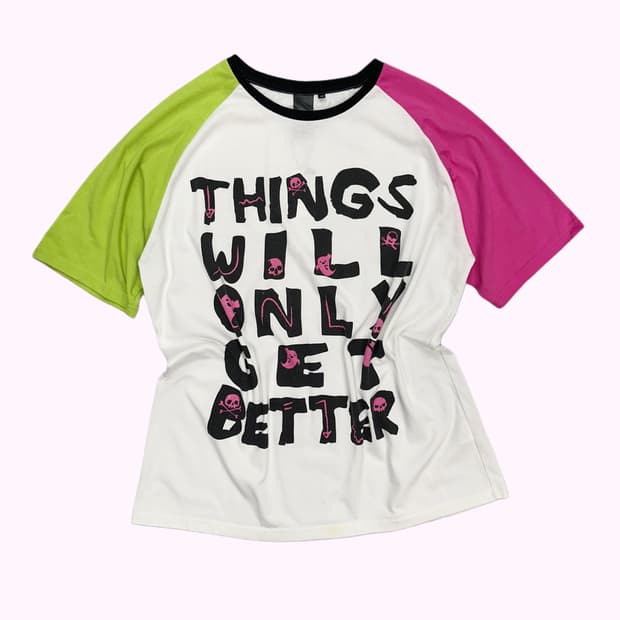 kitsch lettering raglan t-shirt