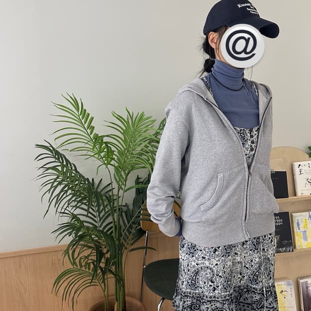 빈티지 블루 페이즐리 미디 원피스 레이어드