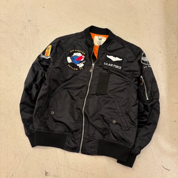 패치워크 항공 점퍼