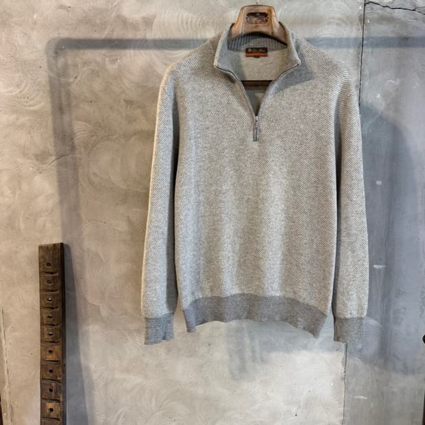 로로피아나 로드스터 풀 캐시미어 짚업 니트 105