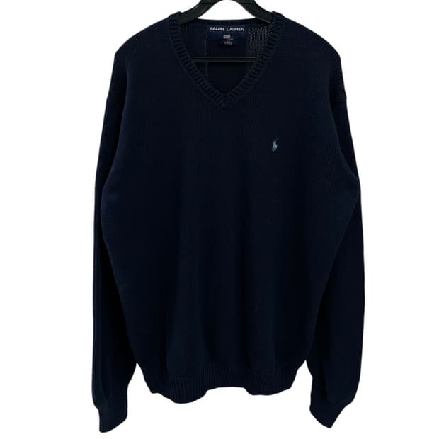 폴로랄프로렌 v넥 울 니트