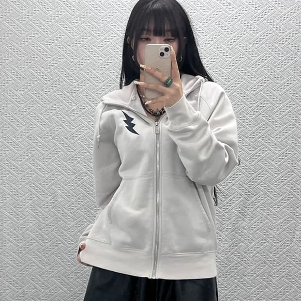 나이키 올드스쿨 스트릿펑크 번개로고 후드집업 L C10029