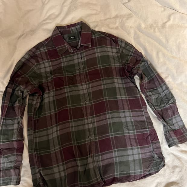 유니클로 플란넬 체크셔츠 남방 L