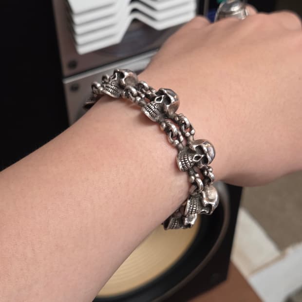 JPN Sterling Silver 925 Skull Bracelet