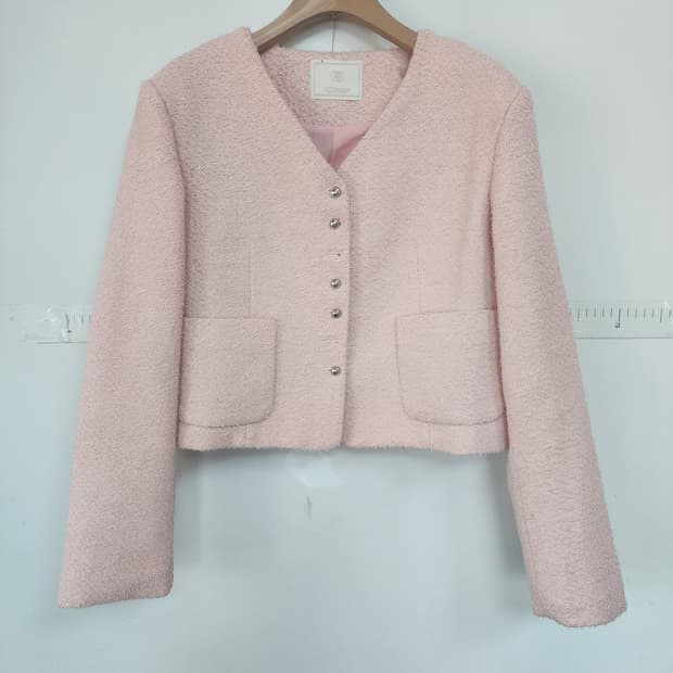 아뜨랑스 핑크 트위드 자켓