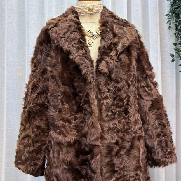 초코 롱 밍크퍼 코트