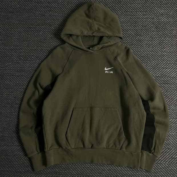 나이키 에어 카키 배색 후드 티셔츠o 3680