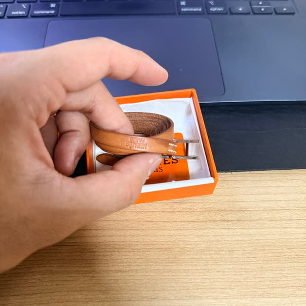 에르메스 가죽 팔찌 하피 3로우