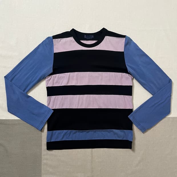꼼데가르송 컬러블럭 롱슬리브 티셔츠 comme des garcons